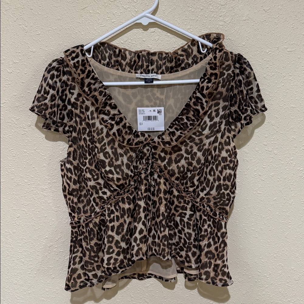 American Eagle Outfitters Leopard Print Top